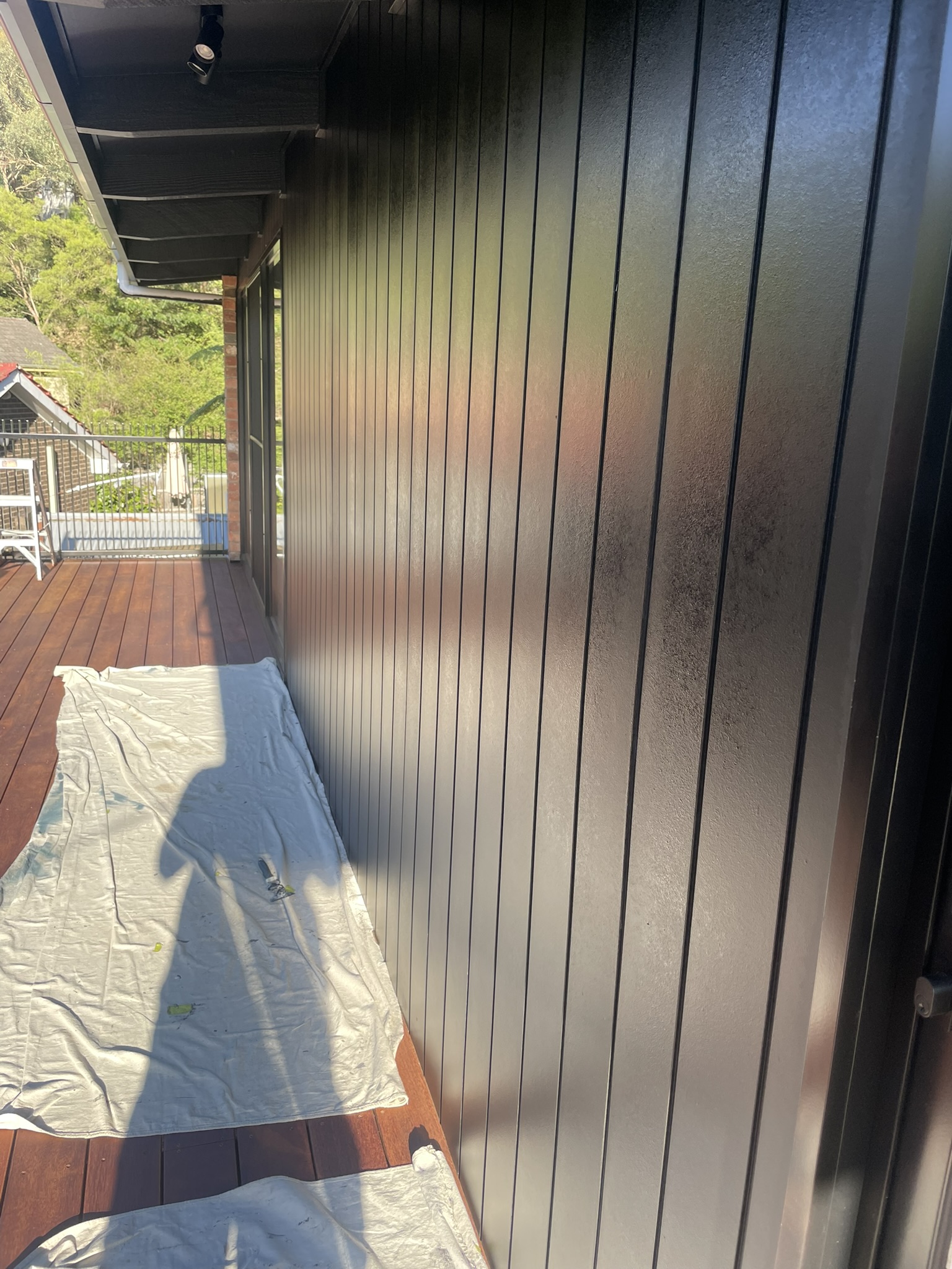 Timber staircase with clean painted walls